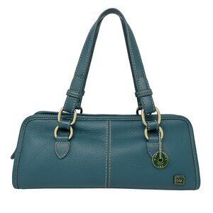 Vintage The Sak Teal Pebbled Leather Satchel with Charm – Early Y2K Shoulder Bag
